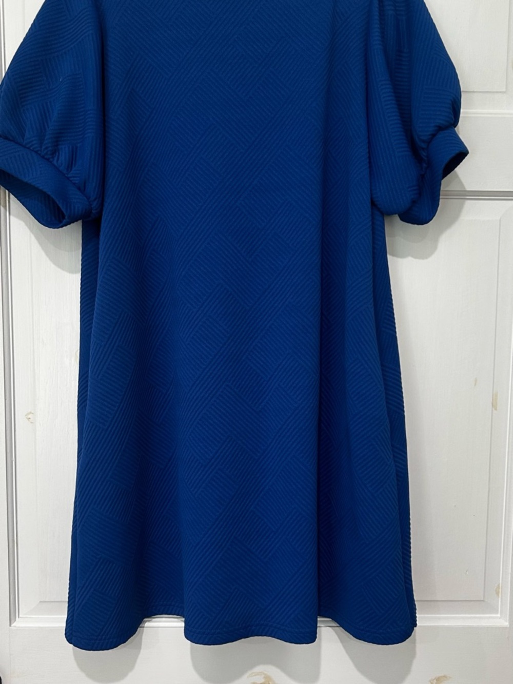 Vibrant Royal Blue V-Neck Dress - Picture 2 of 3